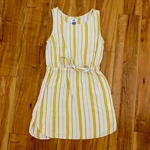 Old Navy striped dress. Sz small. yellow and cream